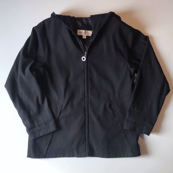 Jones NY lightweight lined jacket with hood, black - Picture 3 of 10